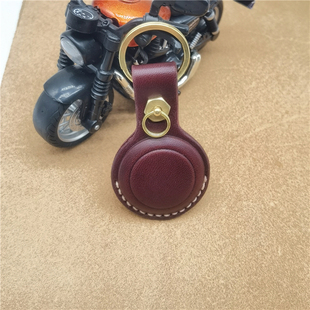 适用苹果airtag专用牛皮保护套真皮定位钥匙扣（定制）