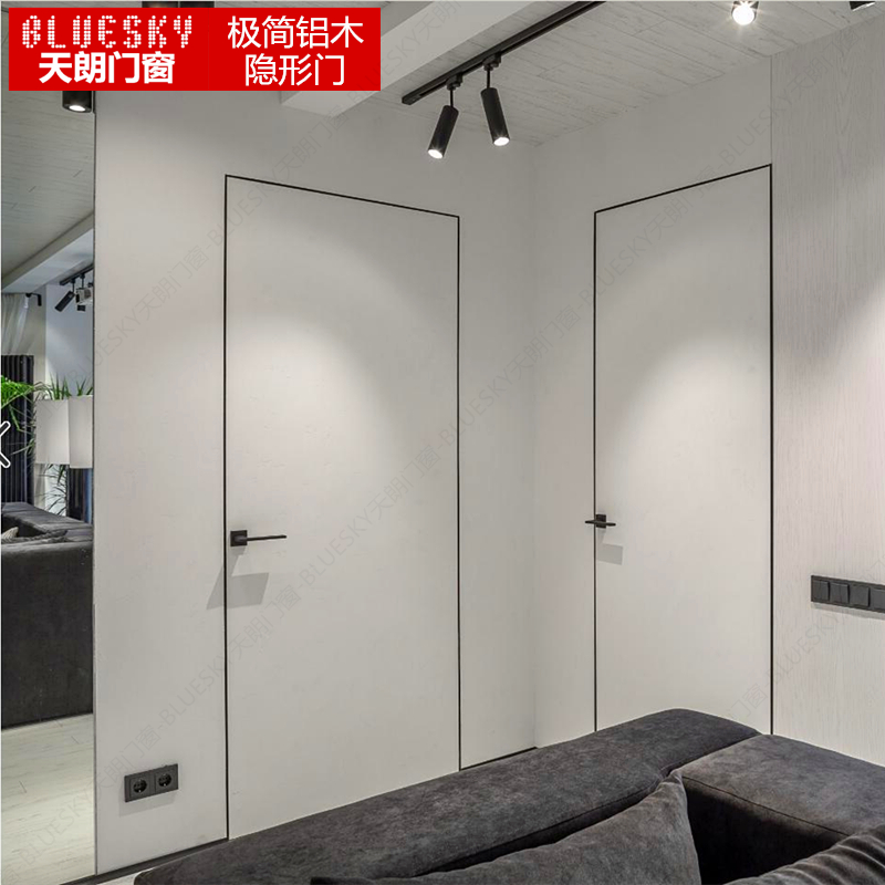 隐形门隐藏门暗门卧室门房门室内门卫生间门极简铝木门免漆复合门