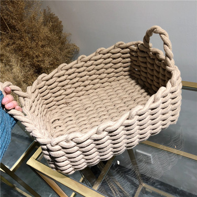 棉绳收纳筐篮桌面化妆品