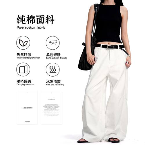 11KN美式复古直筒工装牛仔裤男女宽松简约通勤解构设计休闲阔腿裤
