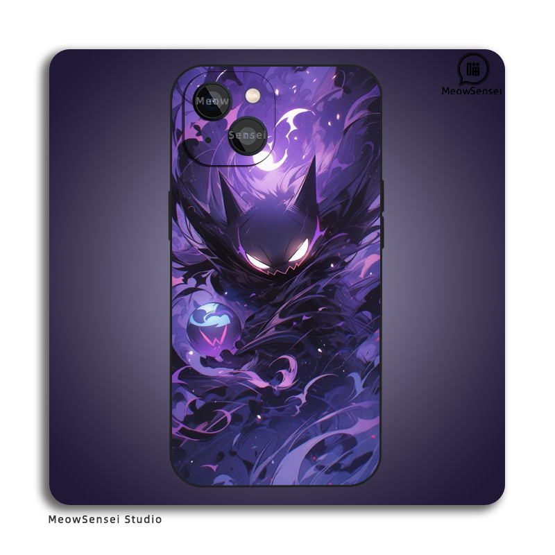 耿鬼宝可梦手机壳小众创意适用iPhone16液态硅胶14全包防摔13苹果15ProMax华为VIVO小米OPPO动漫周边SE二次元