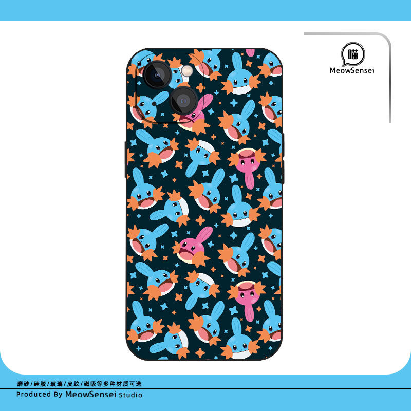 水跃鱼宝可梦手机壳适用于苹果15小米红米14玻璃OPPO华为VIVO12动漫卡通13硅胶iPhone16ProMax磁吸防摔保护套