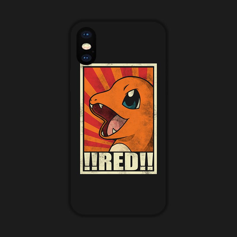 口袋妖怪小火龙宝可梦XS适用iPhone16/12/13/14苹果15ProMax玻璃手机壳华为/荣耀OPPO小米VIVO安卓硅胶保护壳