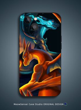 喷火龙XY宝可梦手机壳适用苹果16小米15华为14红米K90液态硅胶VIVO二次元动漫Air卡通OPPO磁吸iPhone17ProMax