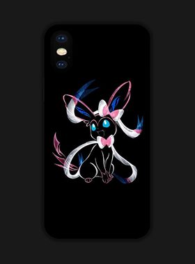 黑色仙子伊布XR宝可梦适用iPhone16/12/13/14苹果15Pro全包XsMax手机壳8华为荣耀OPPO小米VIVO安卓保护套软壳