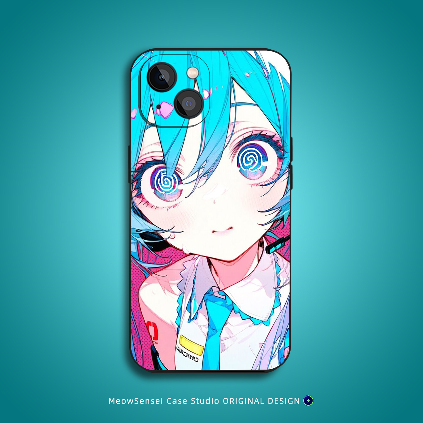 呆萌少女初音手机壳适用苹果16小米15华为P70红米K80玻璃OPPO液态硅胶VIVO磁吸iPhone17ProMax艺术动漫二次元