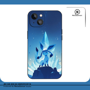 冰伊布宝可梦小众手机壳适用于苹果15小米14/13红米K80动漫VIVO华为OPPO磨砂磁吸iPhone16ProMax防摔液态硅胶