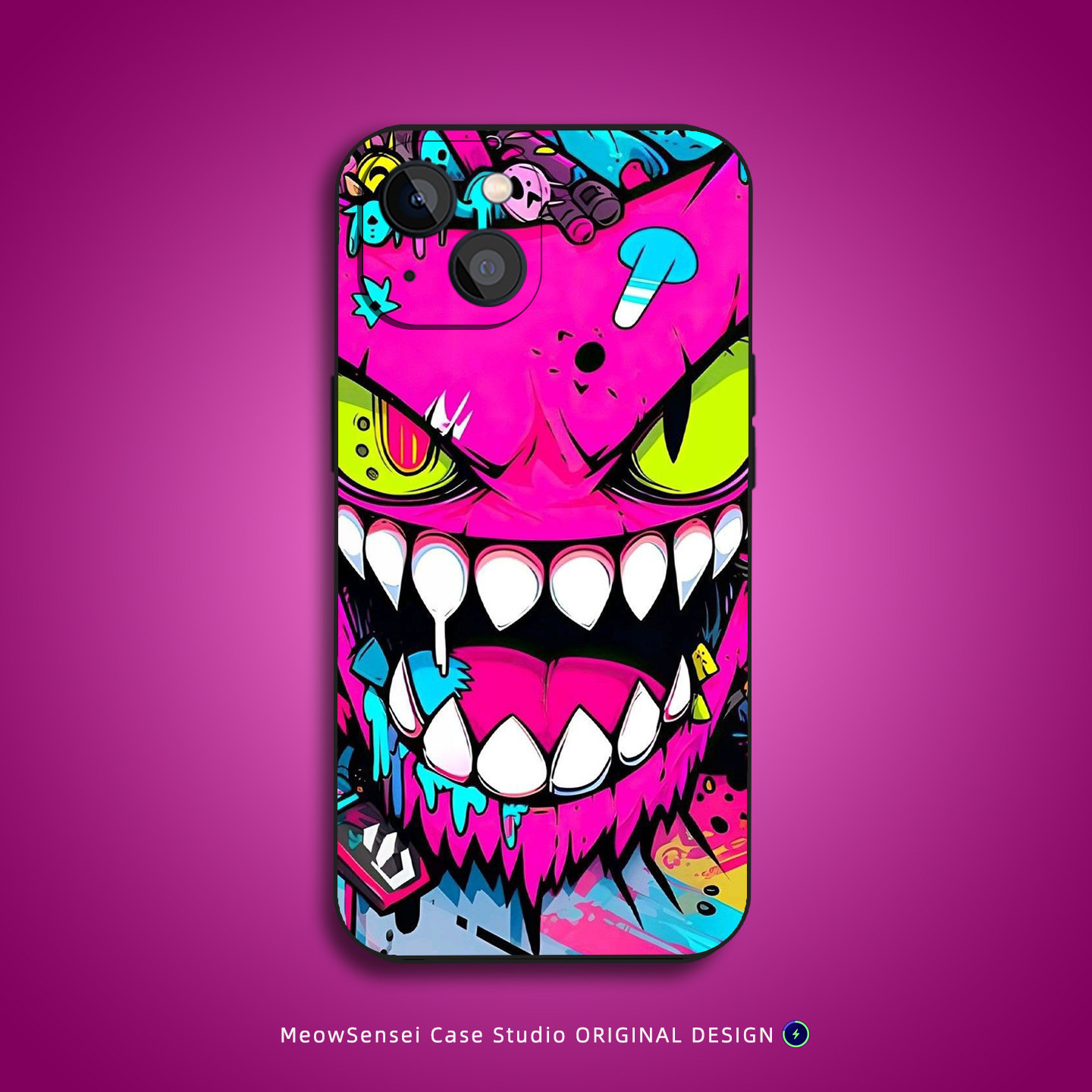 涂鸦鬼斯通宝可梦手机壳适用苹果16小米15华为14液态硅胶VIVO卡通艺术OPPO新款磁吸iPhone17ProMax防摔保护套