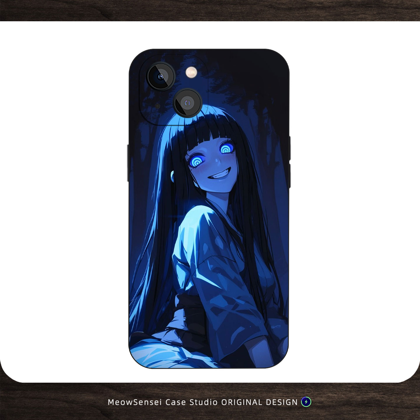 蓝调暗黑发光眼少女病娇二次元手绘手机壳磁吸磨砂硅胶软壳小众ins 酷飒高颜值诡异风学生男女全包防摔保护套