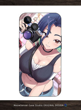 蓝发相机御姐二次元甜酷辣妹手绘插画手机壳磁吸磨砂硅胶软壳 ins个性小众高颜值潮流学生男女全包防摔保护套