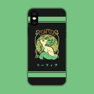 叶伊布宝可梦适用iPhone16全包14/12/13苹果15Pro玻璃XsMax手机壳XR磨砂华为荣耀OPPO小米VIVO安卓硅胶保护壳