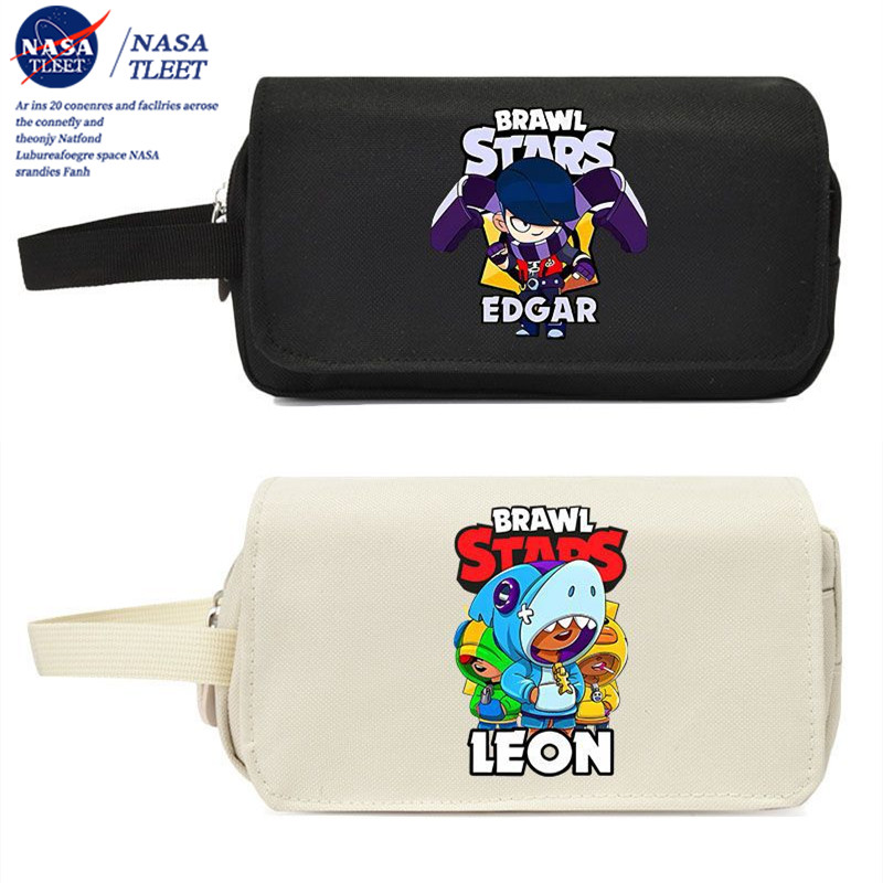 NASA卡通荒野乱斗游戏动漫新款大容量手提笔袋帆布立体文具盒学生