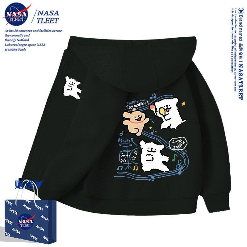 NASA联名卡通小狗连帽卫衣女春秋2025新款学院风可爱女生长袖上衣
