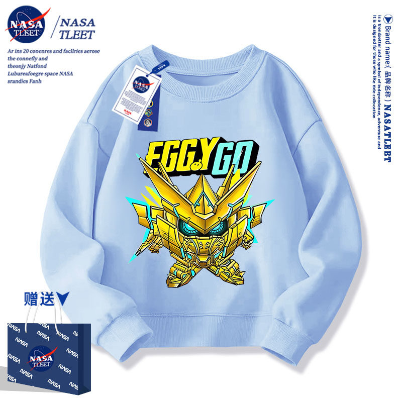 NASA儿童卫衣2025春秋新款女童洋气薄款中大童圆领男童秋款上衣