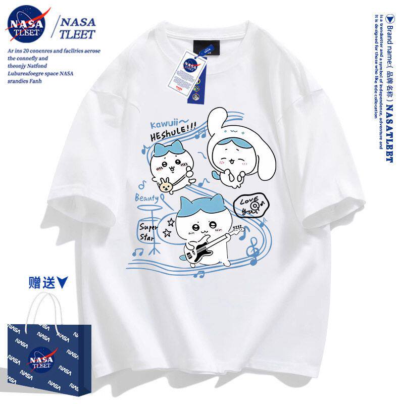 NASA联名卡通日系短袖t恤男女2025新款夏季潮牌宽松学生纯棉衣服
