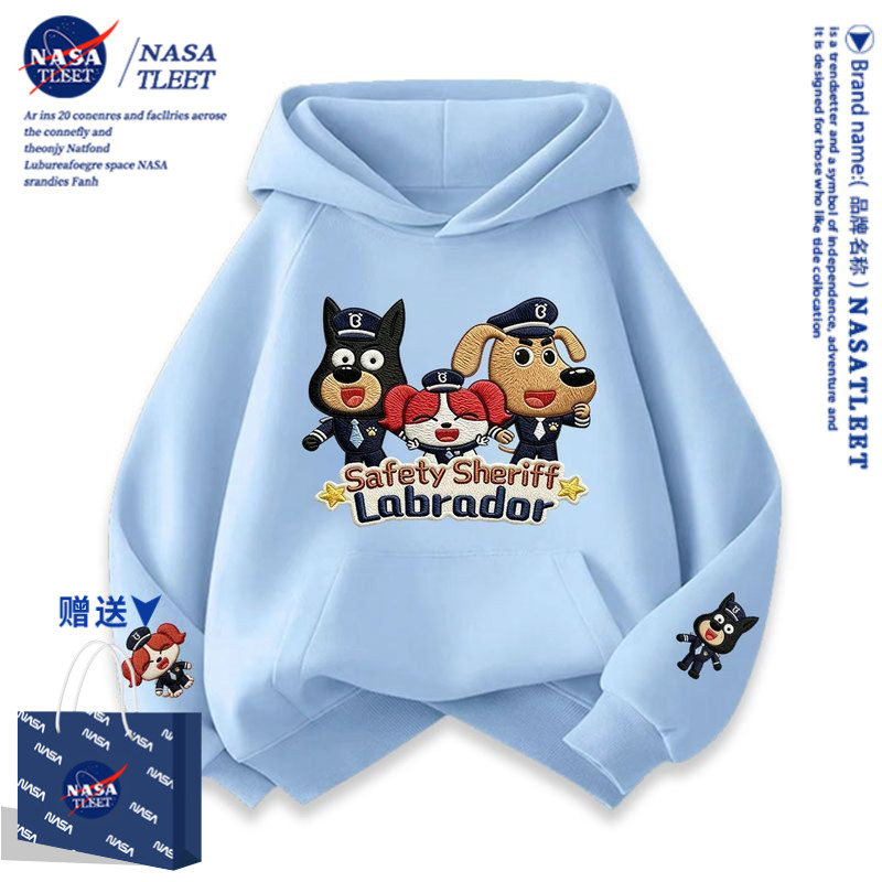 NASA新款卡通动漫拉布拉多警长可爱卫衣秋冬季休闲风百搭连帽上衣