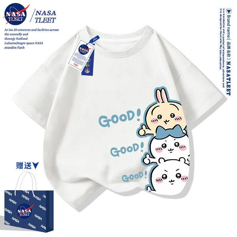 NASA联名Chiikawa乌萨奇小八吉伊卡哇动漫周边短袖棉t恤衫半袖夏