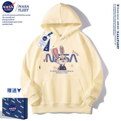 NASA联名潮流兔子连帽卫衣女2025年春秋季爆款港风卡通可爱外套潮