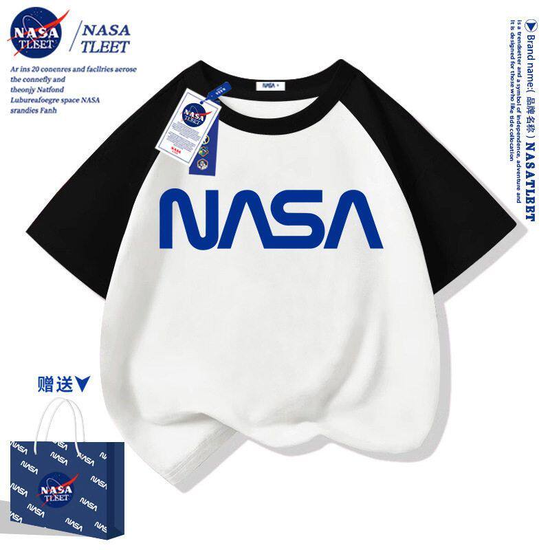 NASA亲子装一家三口四口2025新款母子潮夏季童装短袖t恤纯棉夏装