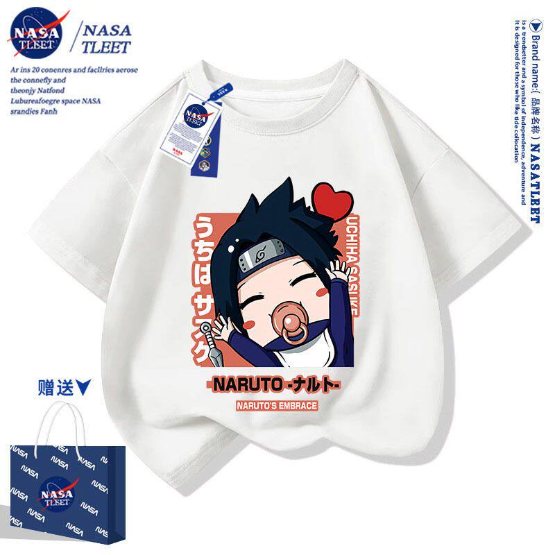 NASA联名火影卡卡西卡通动漫周边男女学生儿童短袖t恤衫半袖上衣