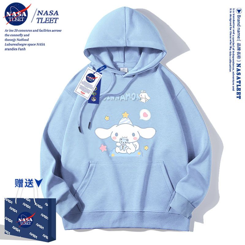 NASA玉桂狗女童加绒卫衣春秋款2025年新款儿童上衣中大童外套洋气