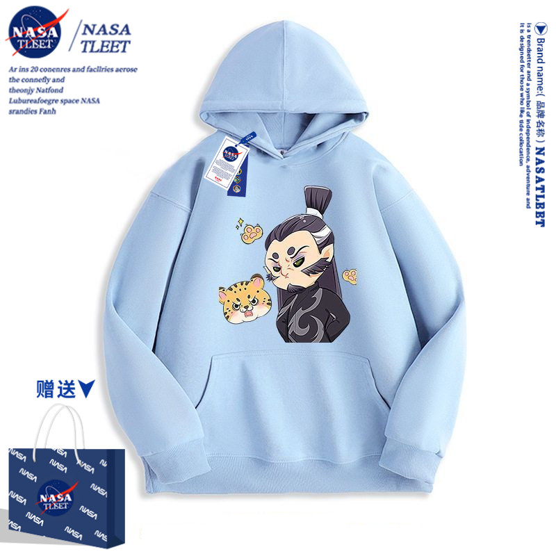 NASA哪吒魔童衣服儿童男女童动漫中小童卡通上衣连帽卫衣春秋装新