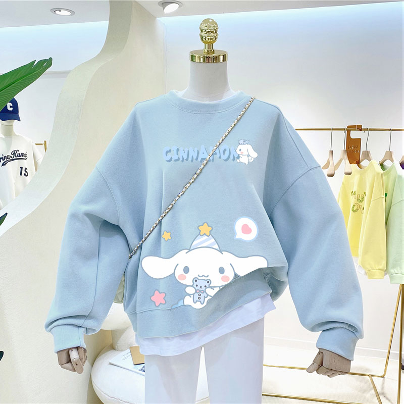 女童加绒卫衣秋冬款2025新款中大童装女孩玉桂狗洋气加绒儿童上衣