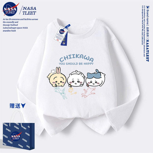 NASA联名早秋chikawa长袖t恤男2025新款小众设计感宽松休闲打底衫