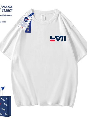 NASA男童短袖T恤夏季纯棉2025新款潮牌中大童装儿童半袖女童上衣