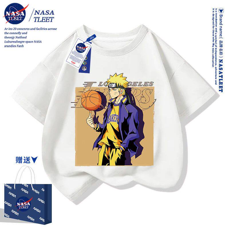NASA联名火影鸣人潮系男女儿童学生短袖t恤衫夏装上衣新款衣服潮