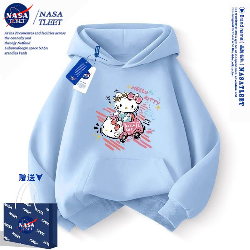 NASA儿童卫衣春秋女孩洋气秋装上衣2025新款男大童衣服连帽外套潮