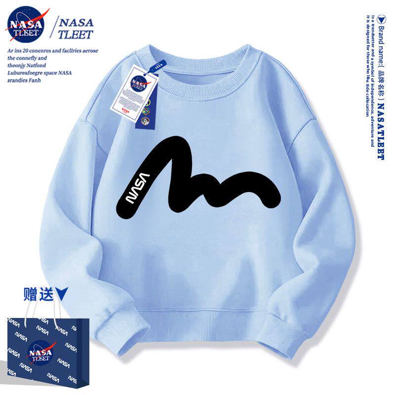NASA儿童卫衣春秋女孩洋气秋装上衣2025新款男大童衣服连帽外套潮