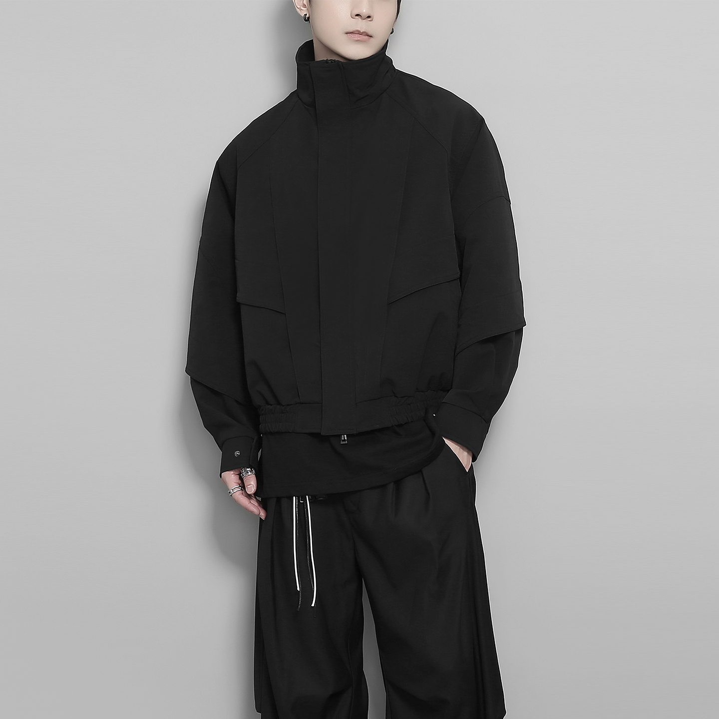 立体解构拼接宽松休闲夹克外套男