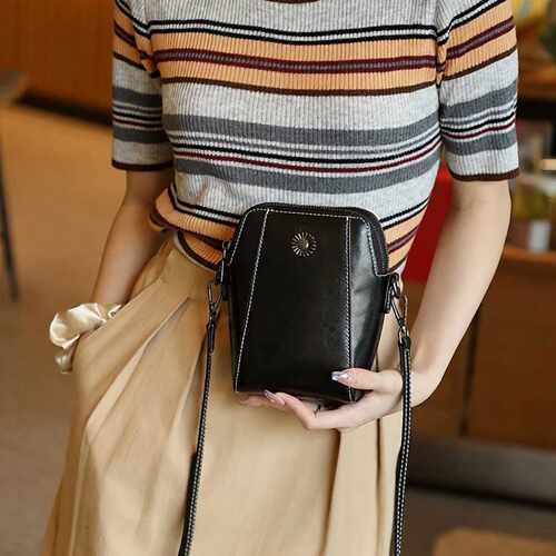 普洛克新款 手机包女斜挎包小包包真皮女包秋冬女士手机袋