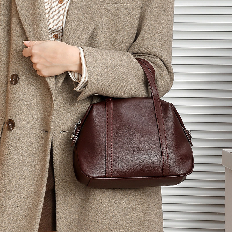 普洛克正品款包包春款高级感小众真皮单肩波士顿枕头包手提斜挎包