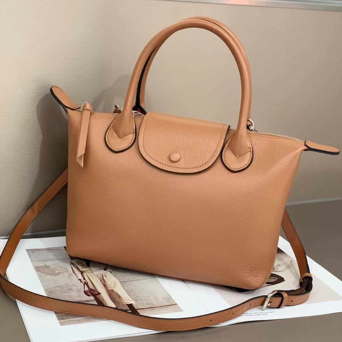 普洛克正品翅膀包洋气女皮质感斜跨单肩包韩版潮搭搭扣手提女包潮