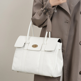 普洛克正品包女新款大容量黑色软皮托特大包通勤托特包复古律师包