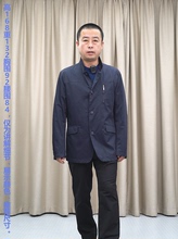 深蓝单排扣便装 57棉43聚酯 上班外套 普洛克正品 立领休闲风衣男