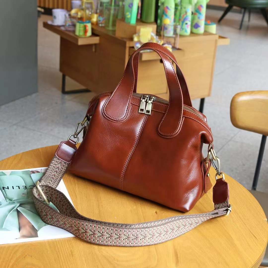 普洛克正品植鞣牛皮高级感女包