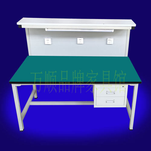新款防静电工作台电脑维修桌检验台带灯装配双层打包台车间流水线