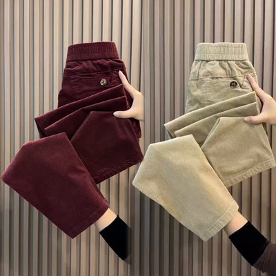 灯芯绒加厚直筒休闲裤女秋季新款