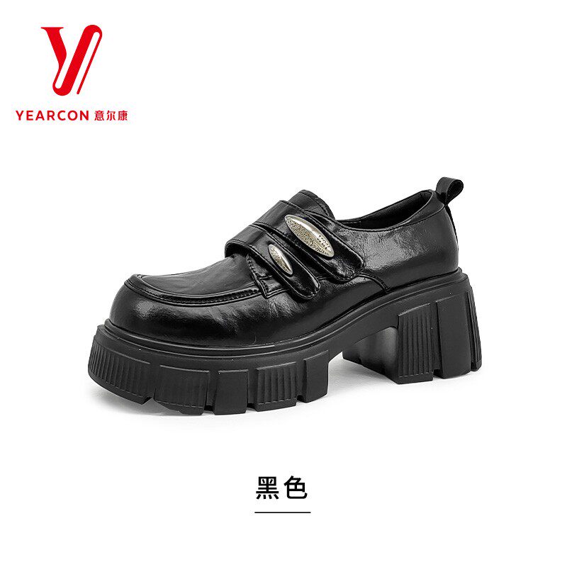 高跟乐福鞋女2026秋季新款增高厚底小皮鞋休闲单鞋子6562AD19274Y