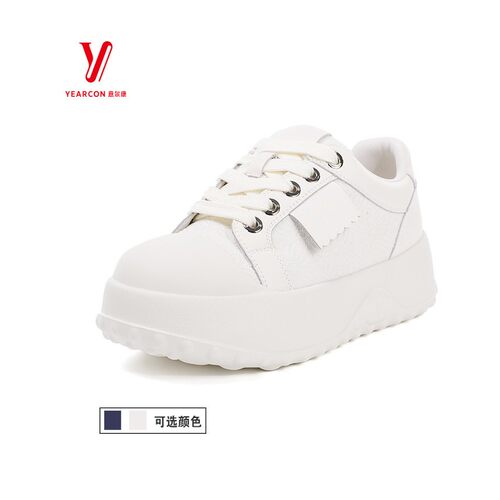 意尔康秋季新款年5673AD13473Y休闲鞋系带2025女鞋时尚小白鞋厚底