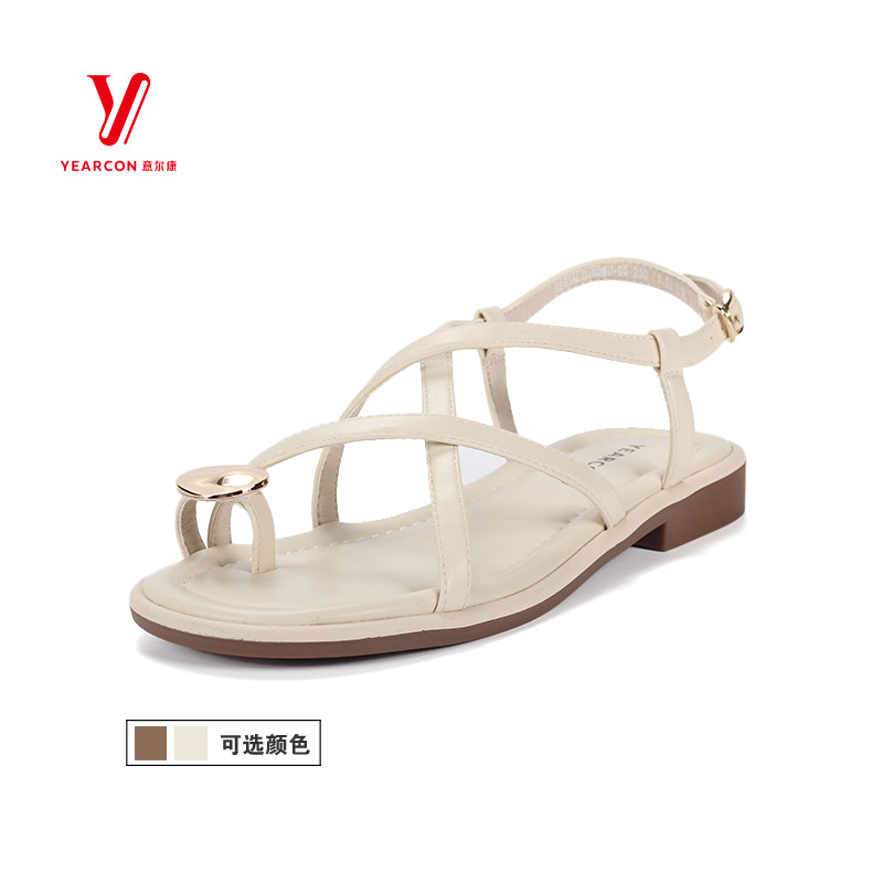 意尔康凉鞋低跟时尚正品套趾图片