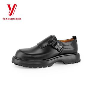 意尔康男鞋2025新款真皮厚底增高大头休闲皮鞋新郎鞋S602AE54405A