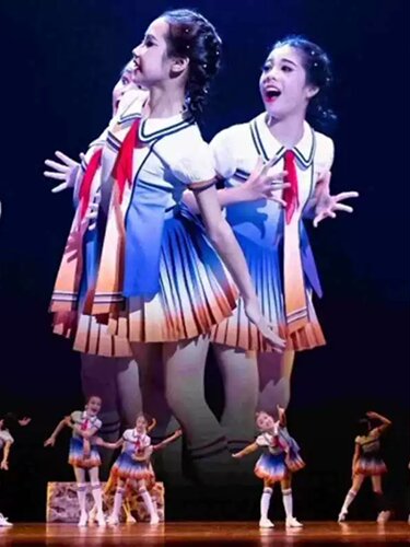 六一儿童红领巾合唱演出服中小学生诗歌朗诵表演服蓬蓬裙幼儿服装