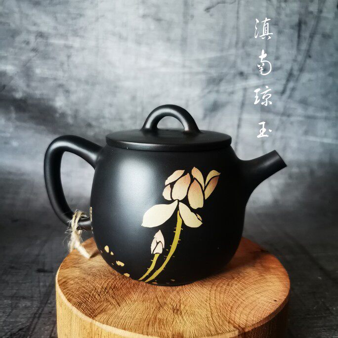 云南建水紫陶茶壶厂家直销 仁烨堂明仁大师 高石瓢壶 270cc