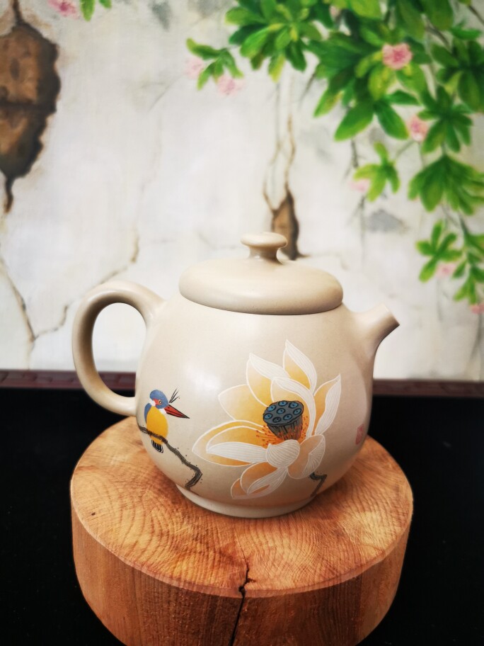 云南建水紫陶茶壶厂家直销 枕溪山房 王天龙 白色翠鸟莲子壶