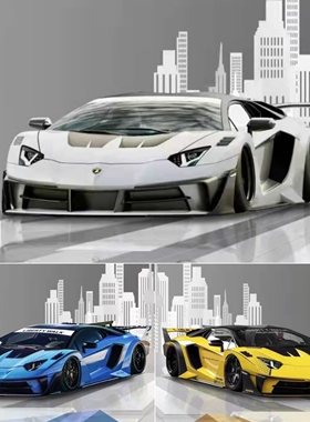 ScaleMini 1:64 兰博基尼 Aventador GT EVO宽体改装树脂汽车模型