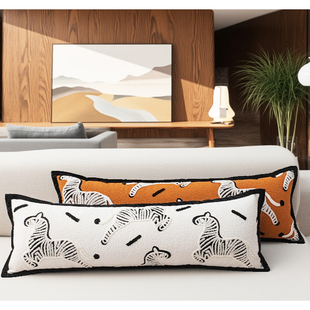 长条抱枕沙发客厅小马刺绣腰靠枕长方形床上床头靠垫大靠背枕头套